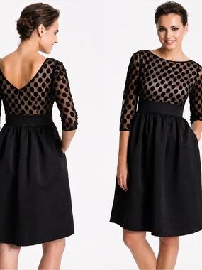 Eliza J Dot Mesh Bodice Fit And Flare Dress Black
EJ2M3441 Size 8
